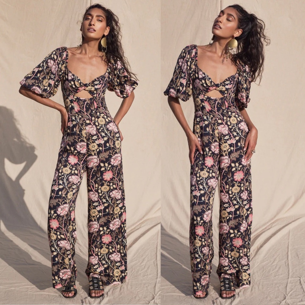 NEW NWT Free People Jen’s Pirate Booty Baroque Highgrove Jumpsuit Size M…